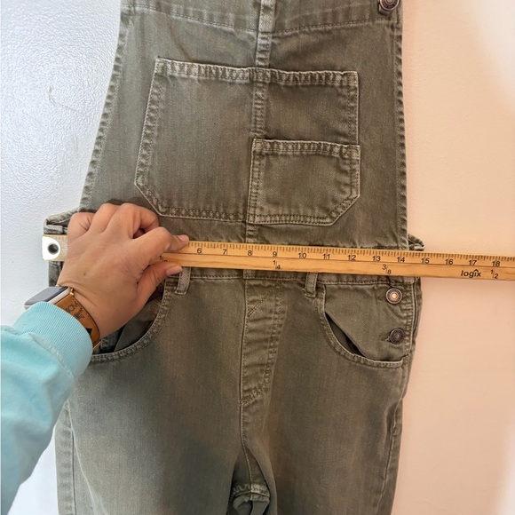 Free People We the Free Olive Green Ziggy Denim Overalls. - Picture 4 of 8